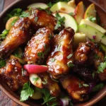 Cider-Glazed Chicken Wings with Apple Salad