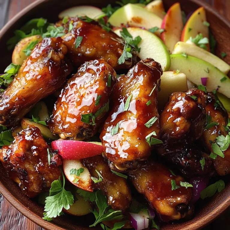 Cider-Glazed Chicken Wings with Apple Salad