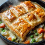 Creamy Vegetable Pot Pie with Puff Pastry Crust