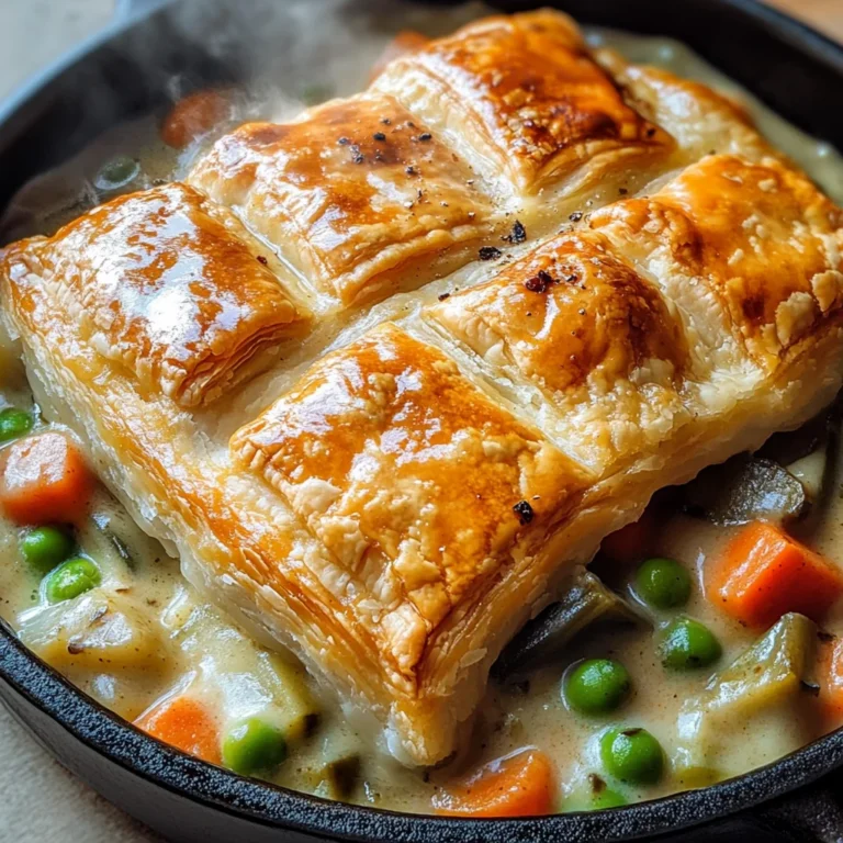 Creamy Vegetable Pot Pie with Puff Pastry Crust