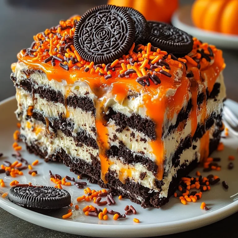 Halloween Oreo Icebox Cake