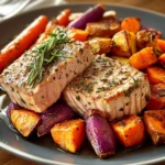 Herbed Tuna Steaks with Roasted Root Veggies