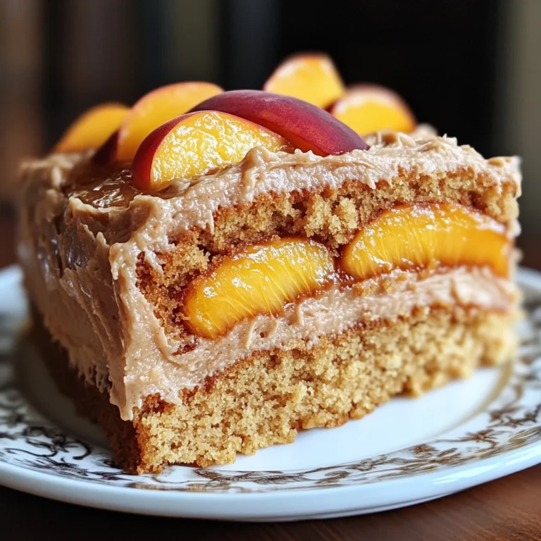 Peach Cake with Brown Sugar Frosting