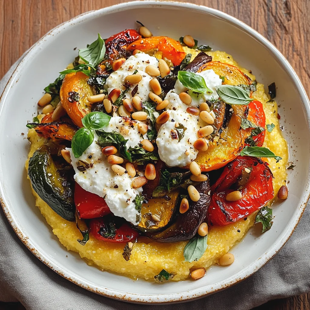 Roasted Ratatouille with Creamy Goat Cheese Polenta
