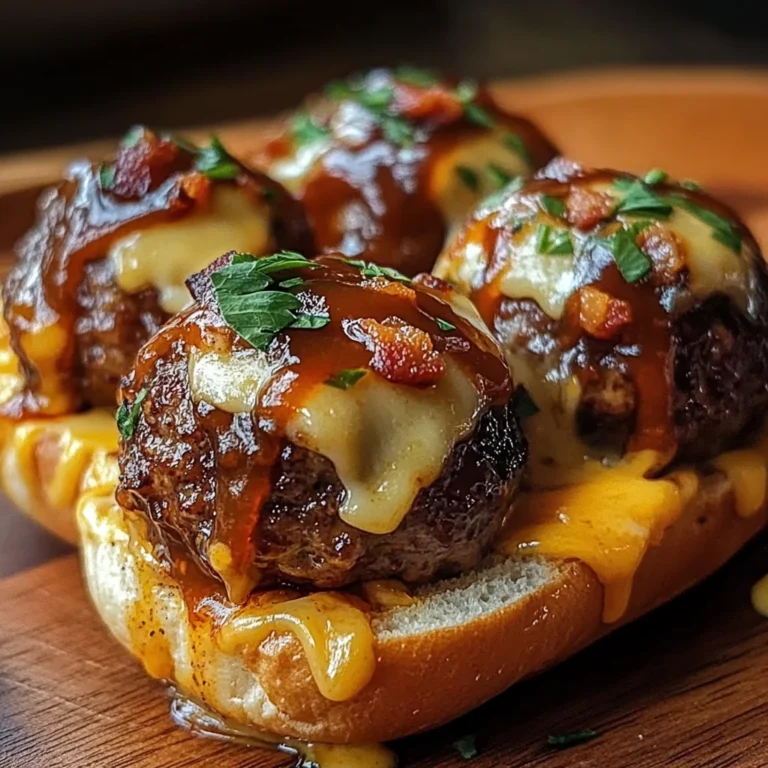 Sizzling Bourbon BBQ Turkey Bacon Cheeseburger Meatball