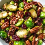 Brussels Sprouts with Turkey Turkey Turkey Bacon, Pecans, and Cranberries