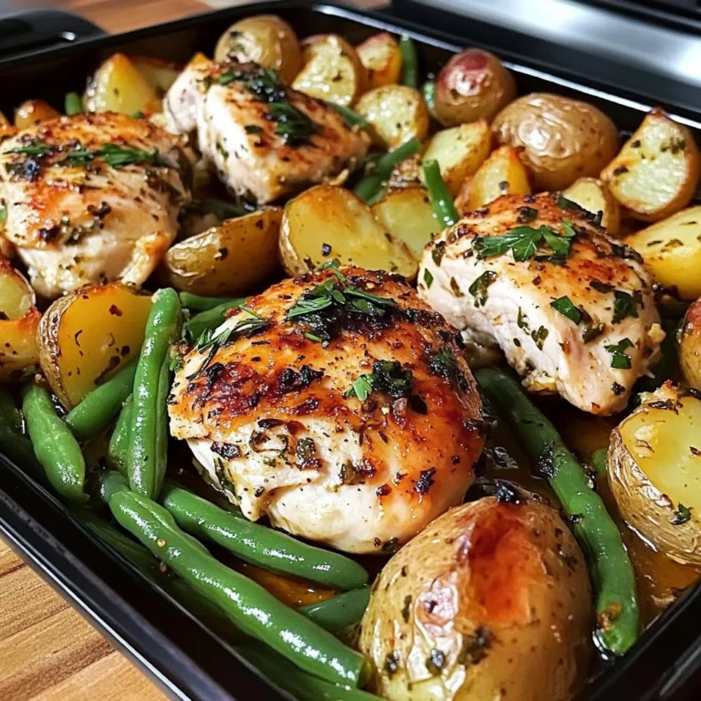 One-Pan Garlic Herb Chicken with Potatoes & Green Beans