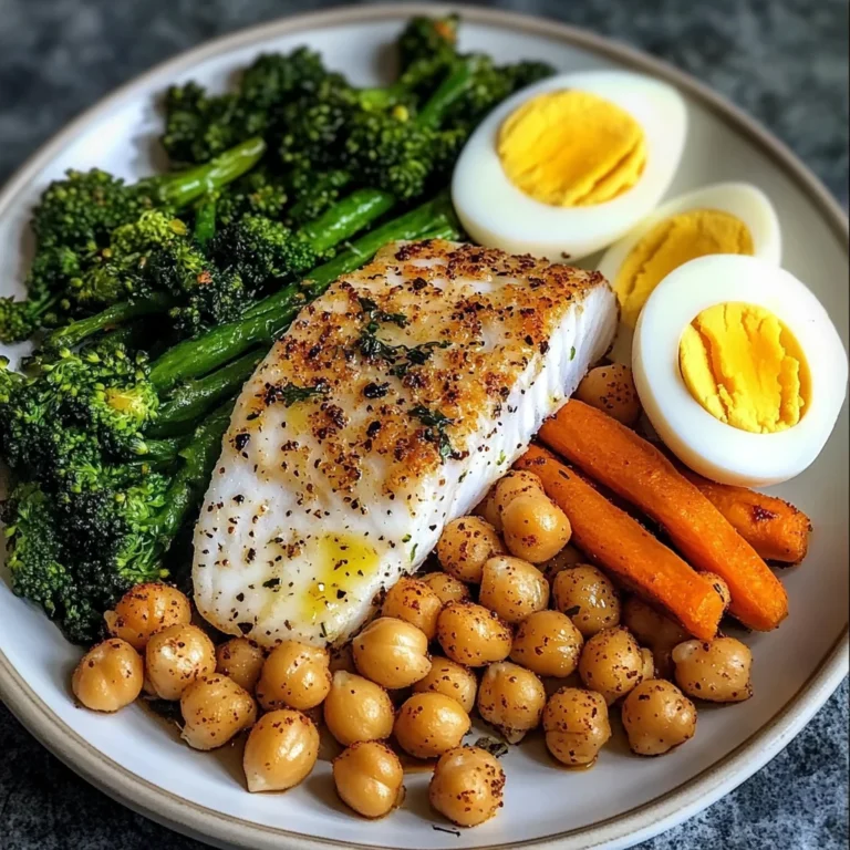 Protein Power Plate with Fish, Roasted Chickpeas & Veggies