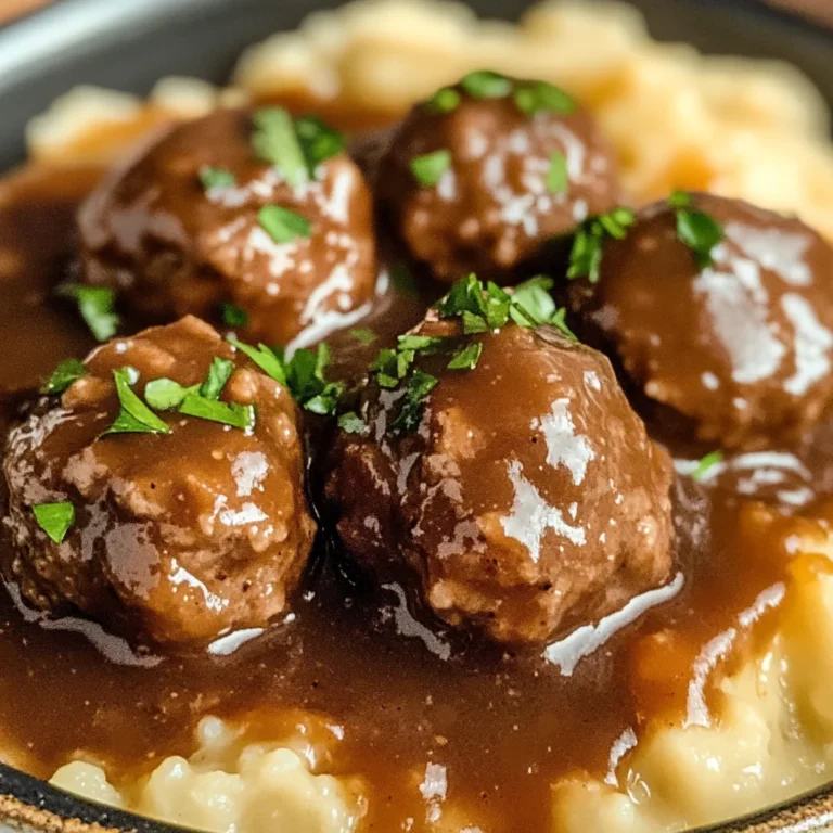 Tasty Slow Cooker Salisbury Steak Meatballs Recipe