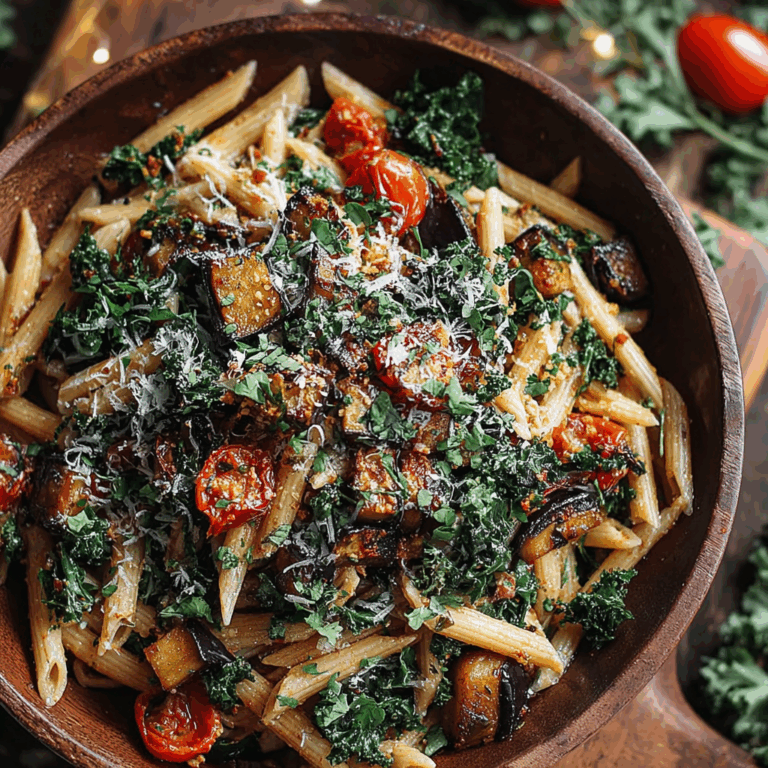 Eggplant & Kale Healthy Pasta